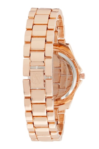 Montre à quartz en acier - Doré rose et argenté