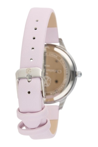 Montre à quartz en cuir synthétique - Rose clair et argenté