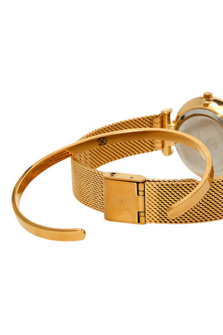 Coffret montre à quartz en acier et bracelet