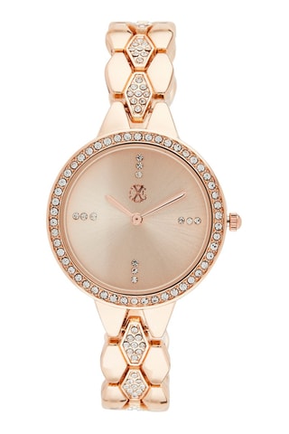 Montre à quartz en alliage - Doré rose