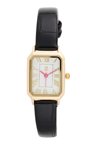 Montre à quartz en polyuréthane - Noir et doré