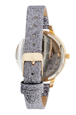 Montre à quartz en polyuréthane - Gris foncé et doré