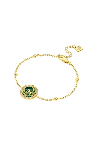 Pulsera Arabesque - Chapado en oro amarillo y malaquita