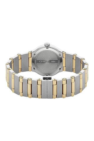 Reloj de cuarzo de acero Rendinara - Plateado y dorado