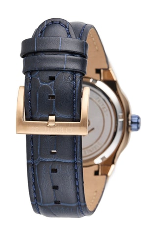 Reloj de cuarzo de piel Razzuolo - Azul oscuro