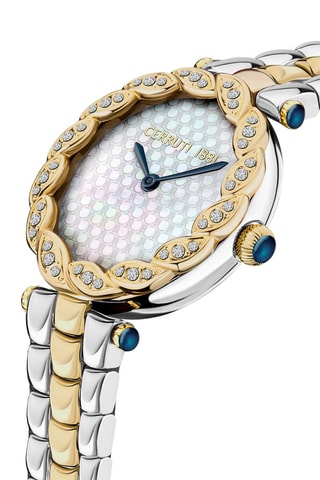 Reloj de cuarzo de acero y nácar Nemi