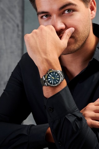 Reloj de cuarzo de acero Vallelaghi - Taquímetro - Gris oscuro