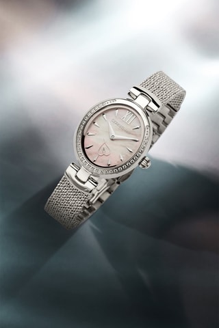 Reloj de cuarzo de acero y nácar Nemi - Plateado