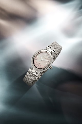 Reloj de cuarzo de acero y nácar Nemi - Plateado