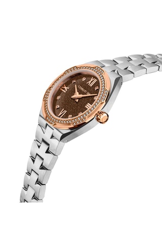 Reloj de cuarzo de acero Glizia - Plateado y rosa dorado