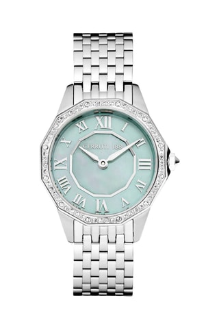 Reloj de cuarzo de acero y nácar Jesina