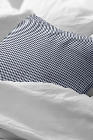 Fronha em percal de algodão 79 fios/cm² Calafat - Azul-marinho