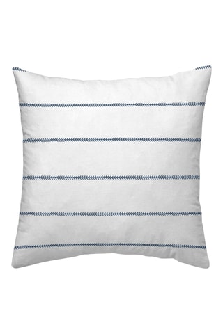 Taie d’oreiller en percale de coton 78 fils/cm² Piles - Blanc et bleu cobalt