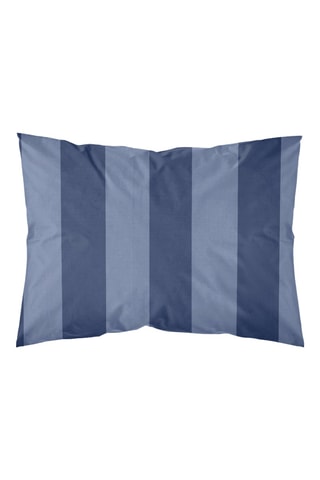 Taie d’oreiller en percale de coton 78 fils/cm² Piles - Bleu cobalt et bleu marine