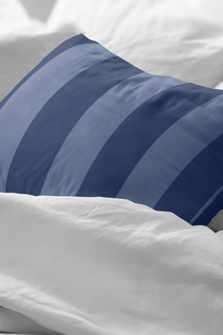Taie d’oreiller en percale de coton 78 fils/cm² Piles - Bleu cobalt et bleu marine