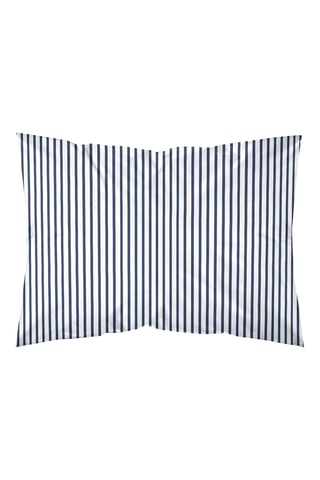 Fronha em percal de algodão 78 fios/cm² Tavernes - Branco e azul-cobalto