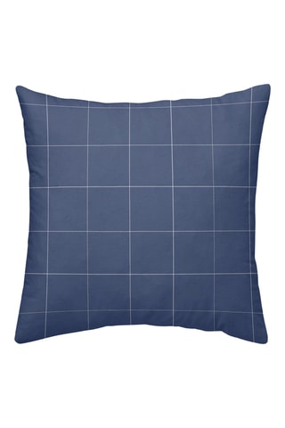 Taie d’oreiller en percale de coton 78 fils/cm² Xeresa - Bleu nuit et écru