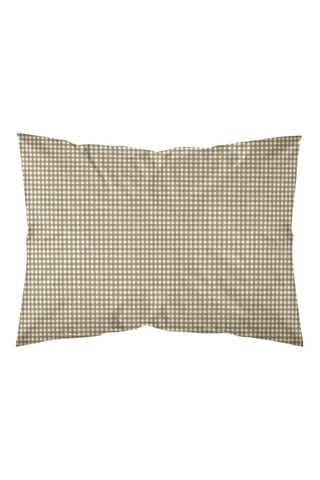 Fronha em percal de algodão 78 fios/cm²  Aielo Marron Pequeño - Castanho-claro e branco