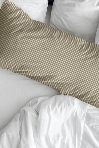 Fronha em percal de algodão 78 fios/cm²  Aielo Marron Pequeño - Castanho-claro e branco