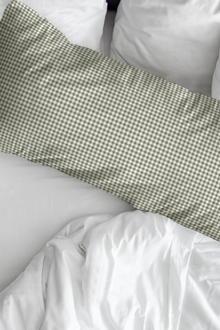 Fronha em percal de algodão 78 fios/cm²  Aielo Verde Pequeño - Verde-azeitona e branco