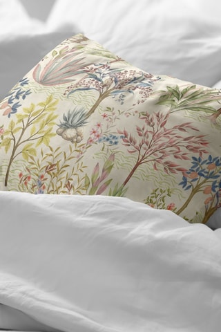 Fronha em percal de algodão 78 fios/cm² Alcudia - Verde-azeitona e cru