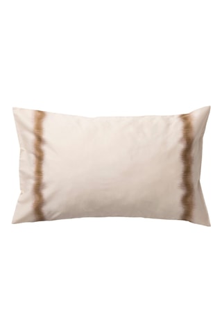 Taie d'oreiller dip and dye en percale de coton 79 fils/cm² Deyá - Beige et marron