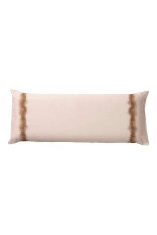 Taie d'oreiller dip and dye en percale de coton 79 fils/cm² Deyá - Beige et marron