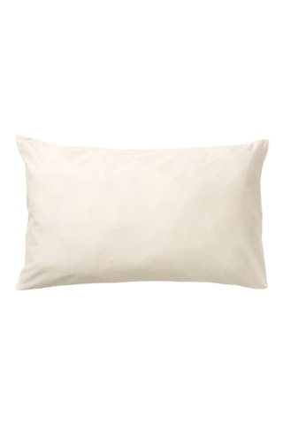 Taie de traversin en percale de coton 200 fils/cm² Natural - Blanc