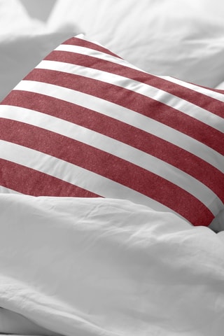 Fronha de travesseiro em algodão 200 fios/cm² Torrox Grande- Vermelho e branco
