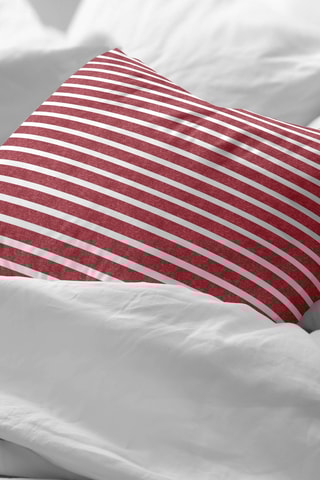 Fronha de travesseiro em algodão 200 fios/cm² Torrox Pequeña- vermelho e branco