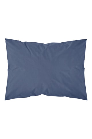 Taie de traversin en percale de coton 78 fils/cm² Coral - Bleu marine