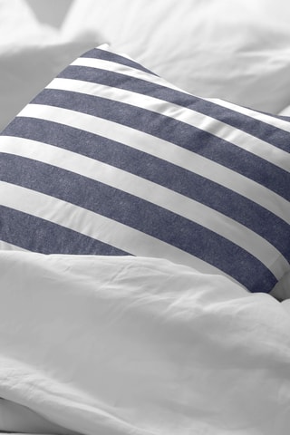 Fronha de travesseiro em percal de algodão 78 fios/cm² Vinarós Grande - Branco e antracite