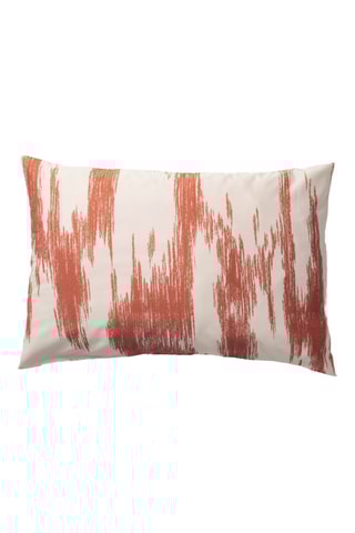 Fronha de travesseiro tie and dye em percal de algodão 79 fios/cm² Mahón - Cru e vermelho-tijolo