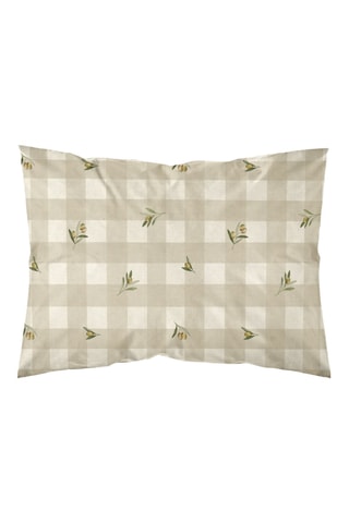 Fronha de travesseiro em percal de algodão 200 fios/cm² Sella - Bege