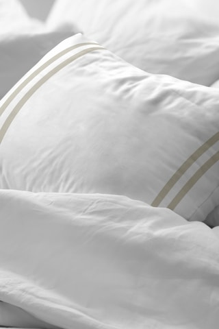 Fronha de travesseiro em percal de algodão 79 fios/cm² Oliva - Branco