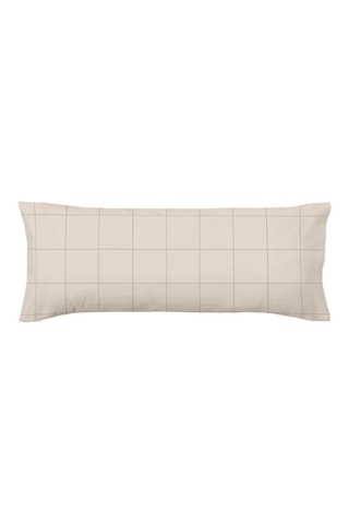 Taie de traversin en percale de coton 79 fils/cm² - Beige