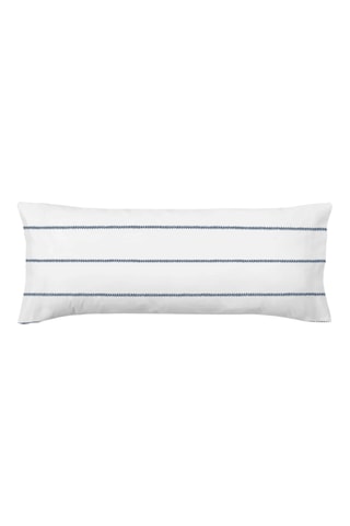 Taie de traversin en percale de coton 78 fils/cm² Piles - Blanc et bleu cobalt