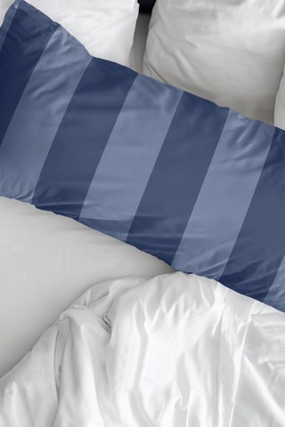 Taie de traversin en percale de coton 78 fils/cm² Romani Azul - Bleu cobalt et bleu marine