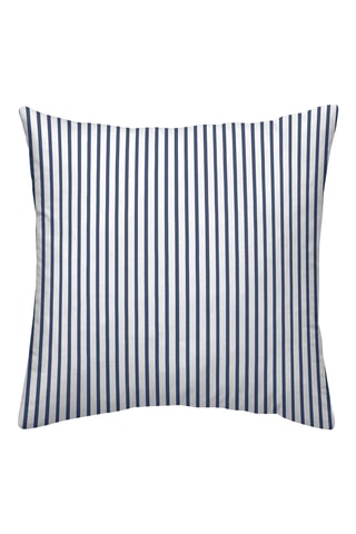 Fronha de travesseiro em percal de algodão 78 fios/cm² Tavernes - Branco e azul-cobalto