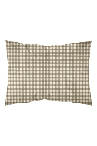 Fronha de travesseiro em percal de algodão 78 fios/cm² Aielo Marron - Castanho-claro e branco