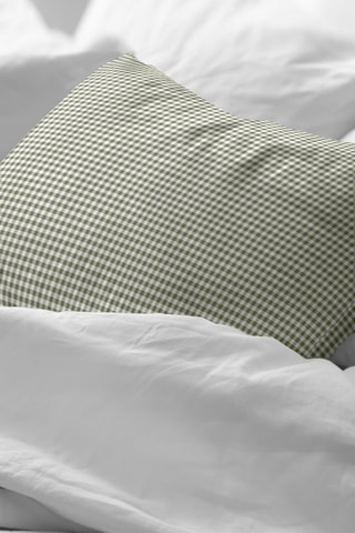 Fronha de travesseiro em percal de algodão 78 fios/cm²  Aielo Verde Pequeño - Verde-azeitona e branco