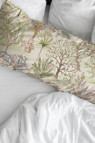 Fronha de travesseiro em percal de algodão 78 fios/cm² Alcudia - Verde-azeitona e cru