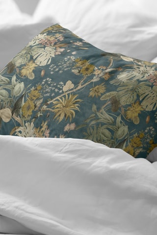 Fronha de travesseiro em percal de algodão 79 fios/cm² Aspe - Azul-petróleo