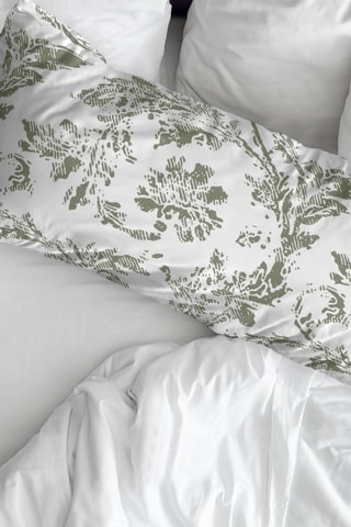 Fronha de travesseiro em algodão 79 fios/cm² Chella - Branco e verde