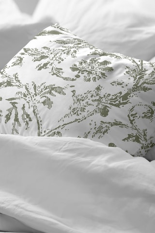 Fronha de travesseiro em algodão 79 fios/cm² Chella - Branco e verde