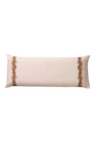 Taie de traversin dip and dye en percale de coton 79 fils/cm² Deyá - Beige et marron
