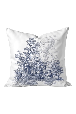 Capa de almofada Burjasot A - Branco e azul