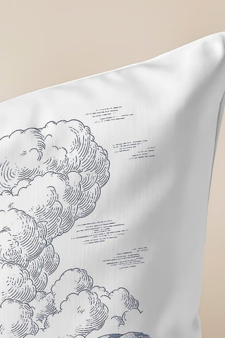 Capa de almofada Burjasot A - Branco e azul