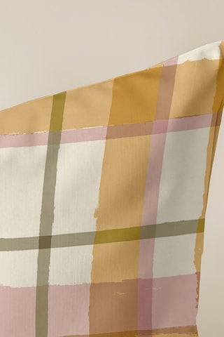 Capa de almofada Benimodo - Branco e mostarda