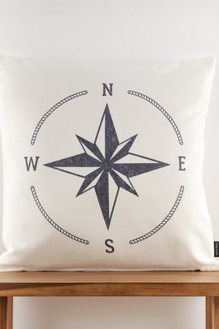 Capa de almofada Rose de Los Vientos A - Branco e azul-marinho